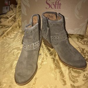 Sofft Allene Dk Taupe Women’s Suede Boots, 9M